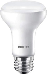 Philips - 6 Watt LED Flood/Spot Medium Screw Lamp - 2,700°K Color Temp, 450 Lumens, 120 Volts, Dimmable, Shatter Resistant, R20, 25,000 hr Avg Life - USA Tool & Supply