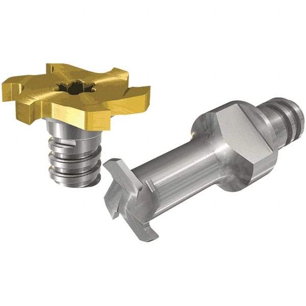 Iscar - MM TS Grade IC928 Carbide T-Slot Milling Tip Insert - TiAlN Finish, 6 Flutes, 10.5mm Cutting Diam, 2mm Depth of Cut, 0.016" Cnr Rad - USA Tool & Supply