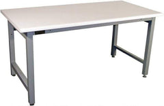 Proline - 72 Wide x 30" Deep x 36" High, Static Dissipative Workbench - Adjustable Height Legs, Gray - USA Tool & Supply