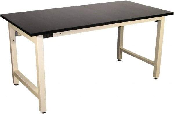 Proline - 60 Wide x 36" Deep x 36" High, Epoxy Resin Workbench - Adjustable Height Legs, Beige - USA Tool & Supply