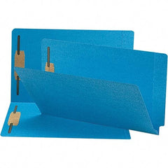 SMEAD - 15-1/4 x 9-1/2", Legal, Blue, File Folders with End Tab - 11 Point Stock, Straight Tab Cut Location - USA Tool & Supply