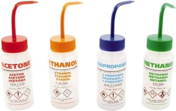 Dynalon Labware - 250 mL Safety Wash Bottle - Polyethylene, Translucent, 5.7" High x 2.4" Diam, 50mm Cap - USA Tool & Supply