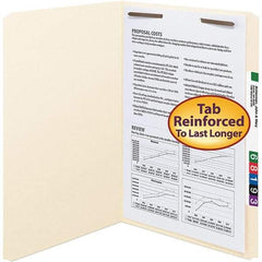 SMEAD - 14-5/8 x 9-1/2", Legal, Manila, File Folders with Top Tab - 11 Point Stock, Straight Tab Cut Location - USA Tool & Supply