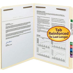 SMEAD - 11-5/8 x 9-1/2", Letter Size, Manila, File Folders with Top Tab - 11 Point Stock, Straight Tab Cut Location - USA Tool & Supply