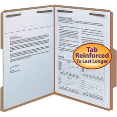 SMEAD - 11-5/8 x 9-15/16", Letter Size, Kraft, File Folders with Top Tab - 11 Point Stock, Right of Center Tab Cut Location - USA Tool & Supply
