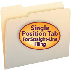 SMEAD - 11-5/8 x 9-1/2", Letter Size, Manila, File Folders with Top Tab - 11 Point Stock, 1st Position Tab Cut Location - USA Tool & Supply