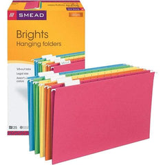 SMEAD - 14-5/8 x 9-1/2", Legal, Assorted Colors, Hanging File Folder - 11 Point Stock, 1/5 Tab Cut Location - USA Tool & Supply