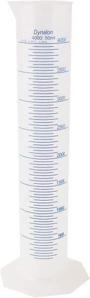 Dynalon Labware - 4,000 ml Polypropylene Graduated Cylinder - 50 ml Graduation, 8-7/64" Diam x 23-5/8" High - USA Tool & Supply