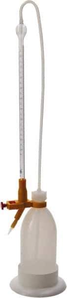 Dynalon Labware - 10 ml Borosilicate Glass Burette, Polyethylene Bottle Titrating Burette - 4-39/64" Diam x 22-7/16" High - USA Tool & Supply