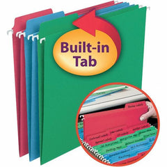 SMEAD - 12-1/4 x 9-1/2", Letter Size, Assorted Colors, Hanging File Folder - 11 Point Stock, 1/3 Tab Cut Location - USA Tool & Supply