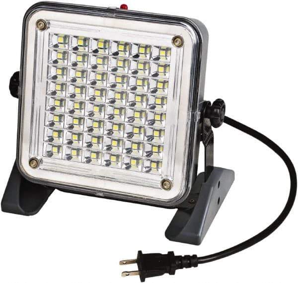 Value Collection - 120 Volt, 10 Watt, Electric, LED Portable Floor Work Light - 10' Cord, 1 Head, 750 Lumens, ABS - USA Tool & Supply