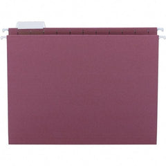 SMEAD - 12-1/4 x 9-1/2", Letter Size, Maroon, Hanging File Folder - 11 Point Stock, 1/5 Tab Cut Location - USA Tool & Supply