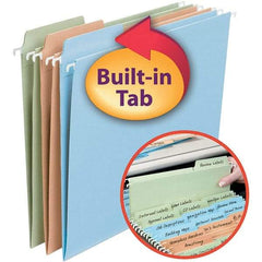 SMEAD - 12-1/4 x 9-1/2", Letter Size, Assorted Colors, Hanging File Folder - 11 Point Stock, 1/3 Tab Cut Location - USA Tool & Supply