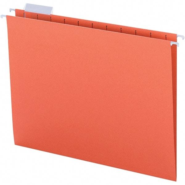 SMEAD - 12-1/4 x 9-1/2", Letter Size, Orange, Hanging File Folder - 11 Point Stock, 1/5 Tab Cut Location - USA Tool & Supply