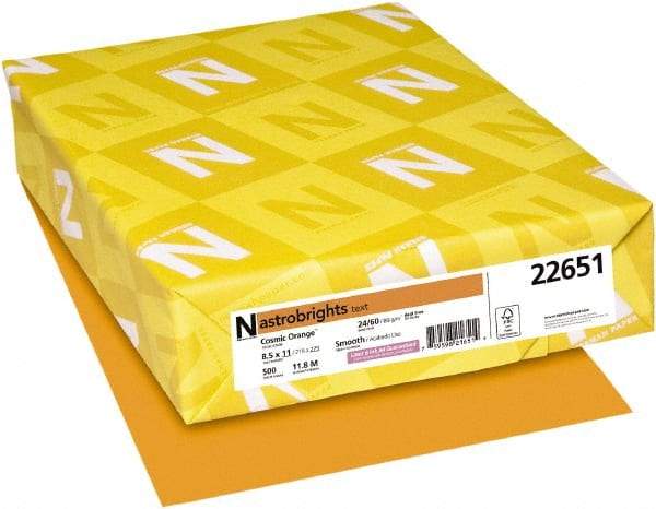 Neenah Paper - Cosmic Orange Colored Copy Paper - Use with Laser Printers, Inkjet Printers, Copiers - USA Tool & Supply