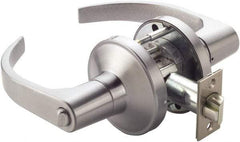 Ability One - Grade 1 Passage Lever Lockset - 2-3/4" Back Set, Zinc, Satin Chrome Finish - USA Tool & Supply