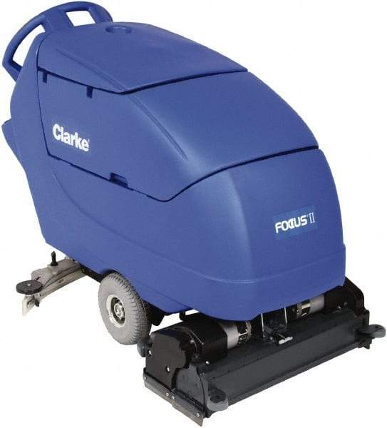 Clarke - 28" Cleaning Width, Battery Powered Floor Scrubber - 0.81 hp, 613 RPM, 23 Gal Tank Capacity - USA Tool & Supply