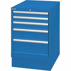 LISTA - 5 Drawer, 33 Compartment Bright Blue Steel Modular Storage Cabinet - USA Tool & Supply