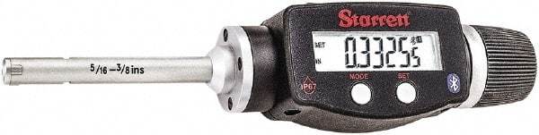 Starrett - 5/16" to 3/8", IP67, Carbide Face Electronic Inside Micrometer - 0.00005" Resolution, 0.00015" Accuracy, 2-1/4" Gage Depth - USA Tool & Supply