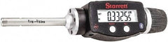 Starrett - 5/16" to 3/8", IP67, Carbide Face Electronic Inside Micrometer - 0.00005" Resolution, 0.00015" Accuracy, 2-1/4" Gage Depth - USA Tool & Supply