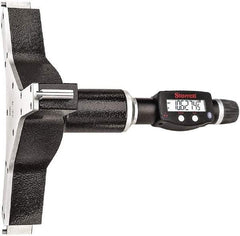 Starrett - 10" to 11", IP67, Carbide Face Electronic Inside Micrometer - 0.00005" Resolution, 0.00035" Accuracy, 4-5/8" Gage Depth - USA Tool & Supply