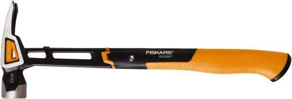 Fiskars - 22 oz Head, Straight Framing Hammer - 16" OAL, Forged Steel Head, 1-5/16" Face Diam, Milled Face - USA Tool & Supply