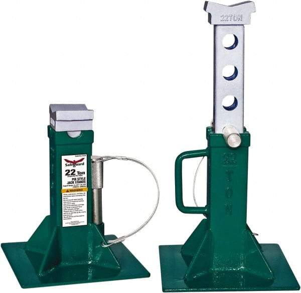 Safeguard - 44,000 Lb Capacity Jack Stand - 13-3/8 to 19-5/8" High - USA Tool & Supply