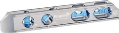 Empire Level - Magnetic 8" Long 4 Vial I-Beam Level - Metal, Silver, 2 Level & 1 Plumb & 1 45° Vials - USA Tool & Supply