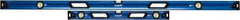 Empire Level - Magnetic 32" & 78" Long 3 Vial Box Beam Level - Metal, Blue, 1 Level & 2 Plumb Vials - USA Tool & Supply