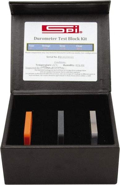 SPI - 20 HSD to 90 HSD Hardness, Shore D Scale, Calibration Test Block Kit - 3 Piece - USA Tool & Supply