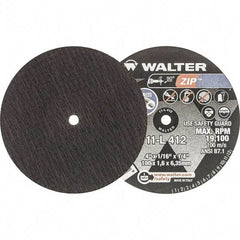 WALTER Surface Technologies - 4" 24 Grit Aluminum Oxide Cutoff Wheel - 1/16" Thick, 1/4" Arbor, 19,100 Max RPM, Use with Die Grinders - USA Tool & Supply