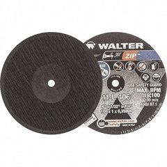 WALTER Surface Technologies - 4" 24 Grit Aluminum Oxide Cutoff Wheel - 1/32" Thick, 1/4" Arbor, 19,100 Max RPM, Use with Die Grinders - USA Tool & Supply