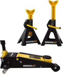 Omega Lift Equipment - 2.5 Ton Capacity Service Floor Jack - 5-3/8 to 19-7/8" High - USA Tool & Supply