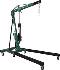 Safeguard - 4,000 Lb Load Capacity, Steel Folding Engine Crane - 9-1/2' to 74' Span - USA Tool & Supply