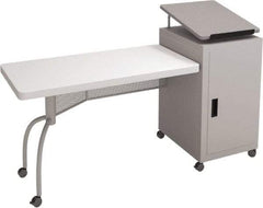 Oklahoma Sound - 300 Lb Capacity, 3 Shelf, 1 Door Combination Storage Cabinet & Work Table - 24" Wide x 68" Deep x 45" High - USA Tool & Supply