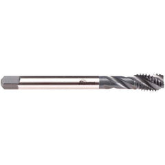 Emuge - 1-8 UNC 4 Flute 2B/3B Modified Bottoming Spiral Flute Tap - High Speed Steel, NE2 Finish, 6.299" OAL, Right Hand Flute, Right Hand Thread, Series CU533200 - USA Tool & Supply