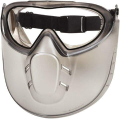 PYRAMEX - Size Universal, Clear Polycarbonate Anti-Fog & Scratch Resistant Lens, Goggles with Face Shield - Indirect Vent, Black PVC/Polycarbonate Frame, Over the Glass Style - USA Tool & Supply