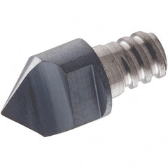 Iscar - MM EPG Grade IC908 Carbide Engraving Tool Milling Tip Insert - TiAlN Finish, 1 Flute, 8mm Cutting Diam, 10mm Extension - USA Tool & Supply