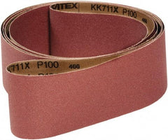 VSM - 2" Wide x 72" OAL, 120 Grit, Aluminum Oxide Abrasive Belt - Aluminum Oxide, Coated, X Weighted Cloth Backing, Wet/Dry, Series KK711X - USA Tool & Supply