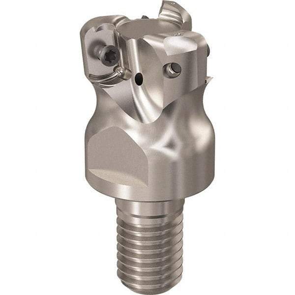 Seco - R217.21.RE 12mm Threaded Shank Milling Tip Insert Holder & Shank - 1.181102" Projection, 1" Neck Diam, M12 Neck Thread, 25mm Nose Diam, 30mm OAL, Tool Steel Tool Holder - USA Tool & Supply