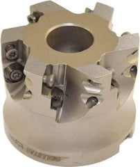 Millstar - 6 Inserts, 63mm Cutter Diam, 1.5mm Max Depth of Cut, Indexable High-Feed Face Mill - 27mm Arbor Hole Diam, 50mm High, HFA Toolholder, HFCI-1204 Inserts, Series HFA - USA Tool & Supply