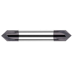 Harvey Tool - 1/2" Diam 100°/80° 2-Flute Double End Solid Carbide Chamfer Mill - Exact Industrial Supply