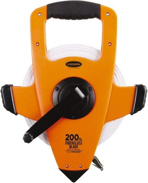 Keson - 200' x 1/2" Tape Measure - 1/8" Graduation - USA Tool & Supply