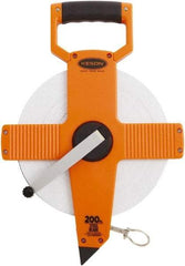 Keson - 200' x 3/8" Tape Measure - 1/10 & 1/100" Graduation - USA Tool & Supply