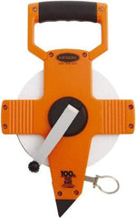 Keson - 100' x 3/8" Tape Measure - 1/10 & 1/100" Graduation - USA Tool & Supply