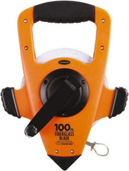 Keson - 100' x 1/2" Tape Measure - 1/8, 1/10 & 1/100" Graduation - USA Tool & Supply
