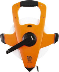 Keson - 330' x 1/2" Tape Measure - 1/8, 1/10 & 1/100" Graduation - USA Tool & Supply