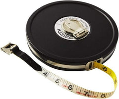 Keson - 100' x 1/2" Tape Measure - 1/8, 1/10 & 1/100" Graduation - USA Tool & Supply
