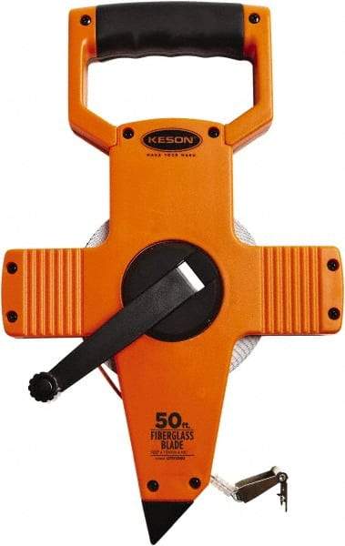 Keson - 50' x 1/2" Tape Measure - 1/10 & 1/100" Graduation - USA Tool & Supply