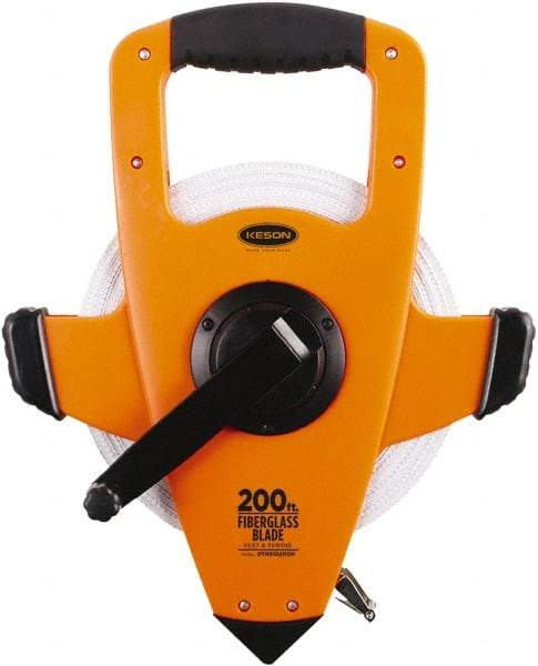 Keson - 200' x 1/2" Tape Measure - 1/10" Graduation - USA Tool & Supply